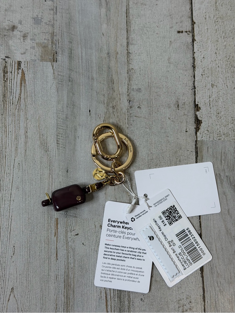 lululemon athletica Brown and Gold Everywhere Charm Keychain - Picture 4 of 4